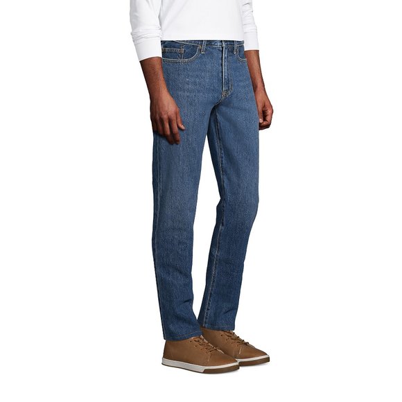 NWT LANDS' END MEN'S COMFORT WAIST 5 POCKET DENIM JEANS MEDIUM WASH 48X32 - Picture 3 of 8